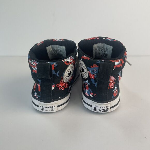Converse All Stars Chuck Taylor Pirate Print Mid-Tops Infant Toddler Size 9 AHOY - Picture 2 of 7
